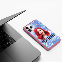 Чехол iPhone 11 Pro матовый Blackpink Rose, цвет: 3D-малиновый — фото 2