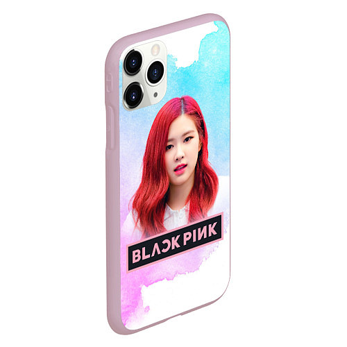 Чехол iPhone 11 Pro матовый Роза блэкпинк / 3D-Розовый – фото 2