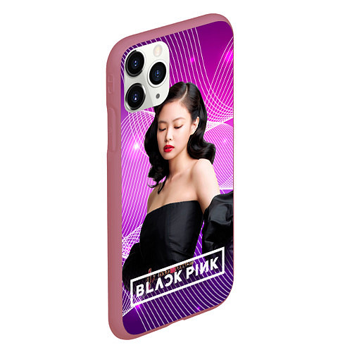 Чехол iPhone 11 Pro матовый BlackPink Jennie / 3D-Малиновый – фото 2