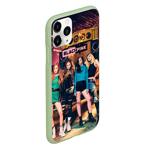 Чехол iPhone 11 Pro матовый Blackpink girls poster / 3D-Салатовый – фото 2