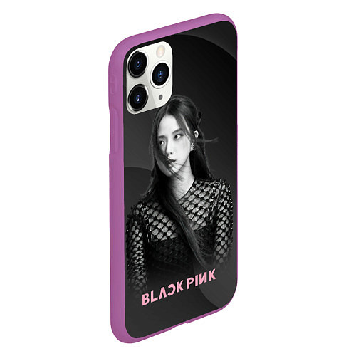 Чехол iPhone 11 Pro матовый Jisoo black / 3D-Фиолетовый – фото 2