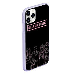 Чехол iPhone 11 Pro матовый Blackpink - art contour, цвет: 3D-светло-сиреневый — фото 2