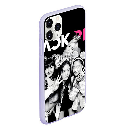 Чехол iPhone 11 Pro матовый Blackpink funny girls / 3D-Светло-сиреневый – фото 2