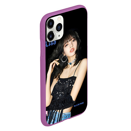 Чехол iPhone 11 Pro матовый Blackpink Lisa in jeans / 3D-Фиолетовый – фото 2