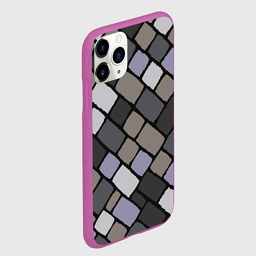 Чехол iPhone 11 Pro матовый Плиточка / 3D-Фиолетовый – фото 2