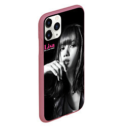 Чехол iPhone 11 Pro матовый Blackpink Lisa in leather jacket, цвет: 3D-малиновый — фото 2