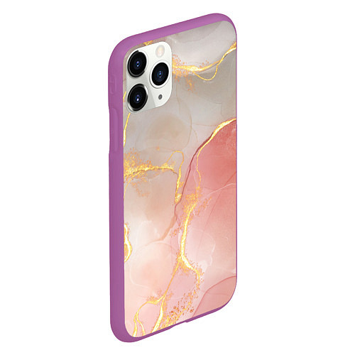 Чехол iPhone 11 Pro матовый Texture and glitter / 3D-Фиолетовый – фото 2