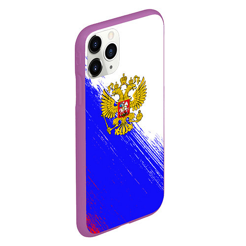 Чехол iPhone 11 Pro матовый Патриот Рф Герб / 3D-Фиолетовый – фото 2