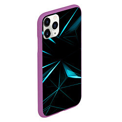 Чехол iPhone 11 Pro матовый Light blue hexagon, цвет: 3D-фиолетовый — фото 2