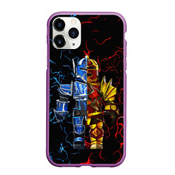 Чехол iPhone 11 Pro матовый Рыцарь Roblox, цвет: 3D-фиолетовый
