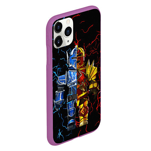 Чехол iPhone 11 Pro матовый Рыцарь Roblox / 3D-Фиолетовый – фото 2