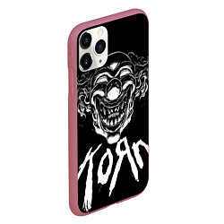 Чехол iPhone 11 Pro матовый KoЯn - clown face, цвет: 3D-малиновый — фото 2