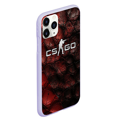 Чехол iPhone 11 Pro матовый CS GO dark texture / 3D-Светло-сиреневый – фото 2