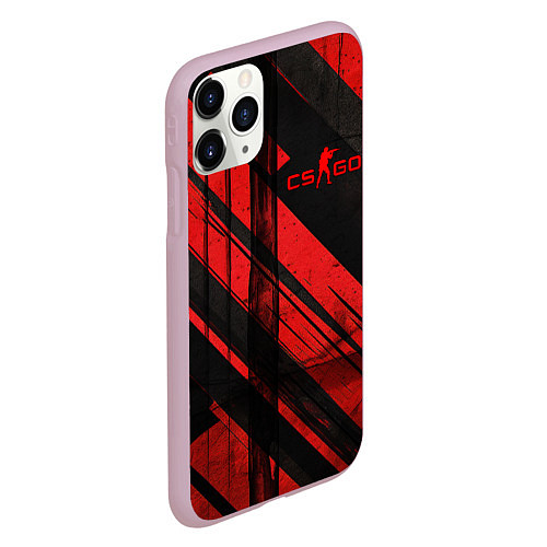Чехол iPhone 11 Pro матовый CS GO black and red / 3D-Розовый – фото 2