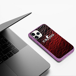 Чехол iPhone 11 Pro матовый CS GO dark red, цвет: 3D-фиолетовый — фото 2