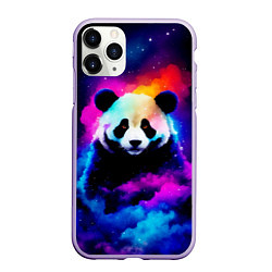 Чехол iPhone 11 Pro матовый Панда и краски, цвет: 3D-светло-сиреневый