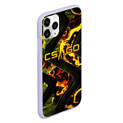 Чехол iPhone 11 Pro матовый CS GO green and fire, цвет: 3D-светло-сиреневый — фото 2