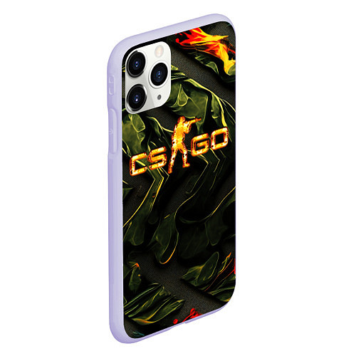 Чехол iPhone 11 Pro матовый CS GO green texture / 3D-Светло-сиреневый – фото 2