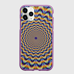Чехол iPhone 11 Pro матовый Гипнотический рисунок, цвет: 3D-фиолетовый