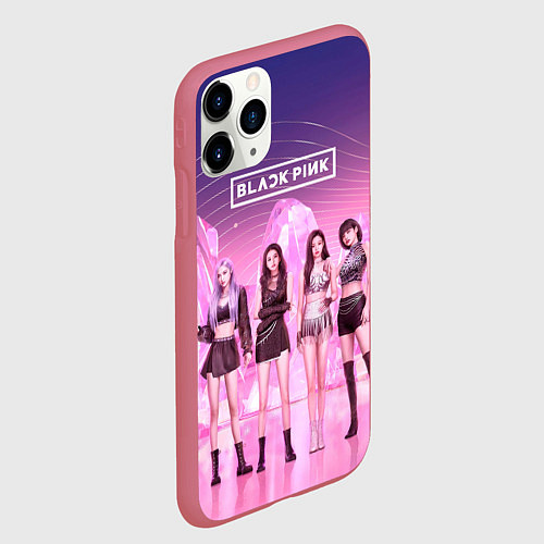 Чехол iPhone 11 Pro матовый Блэкпинк на сцене / 3D-Малиновый – фото 2