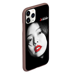 Чехол iPhone 11 Pro матовый Blackpink Jennie Red lips, цвет: 3D-коричневый — фото 2