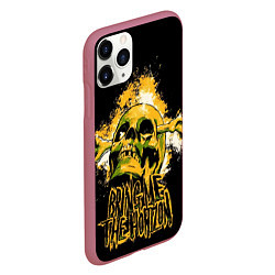 Чехол iPhone 11 Pro матовый Bring me the horizon - skull, цвет: 3D-малиновый — фото 2