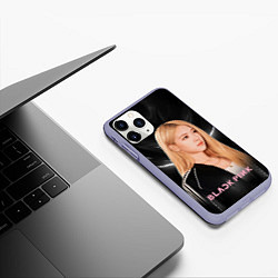 Чехол iPhone 11 Pro матовый Rose Blackpink music, цвет: 3D-светло-сиреневый — фото 2