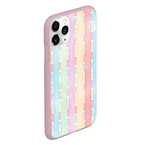 Чехол iPhone 11 Pro матовый Color lines / 3D-Розовый – фото 2