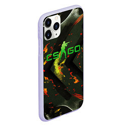 Чехол iPhone 11 Pro матовый CSGO green logo, цвет: 3D-светло-сиреневый — фото 2