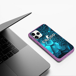 Чехол iPhone 11 Pro матовый Ледяные разломленные плиты CS GO, цвет: 3D-фиолетовый — фото 2