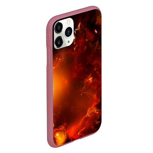 Чехол iPhone 11 Pro матовый Небо в огне / 3D-Малиновый – фото 2