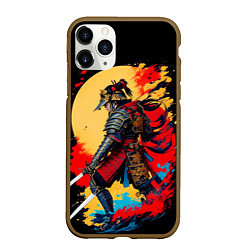Чехол iPhone 11 Pro матовый Японский самурай - закат, цвет: 3D-коричневый