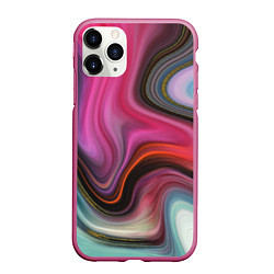 Чехол iPhone 11 Pro матовый Pink wave, цвет: 3D-малиновый