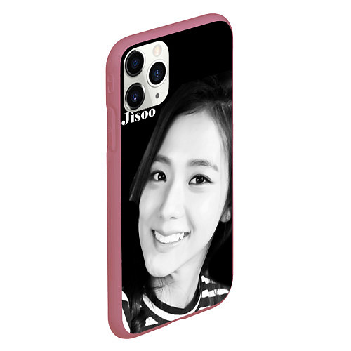 Чехол iPhone 11 Pro матовый Blackpink Jisoo in vest / 3D-Малиновый – фото 2