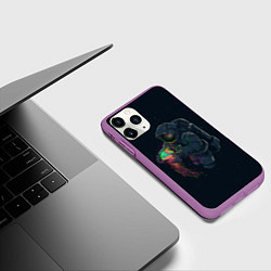 Чехол iPhone 11 Pro матовый Неизведанный космос, цвет: 3D-фиолетовый — фото 2