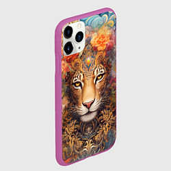 Чехол iPhone 11 Pro матовый Леопард в тропиках, цвет: 3D-фиолетовый — фото 2