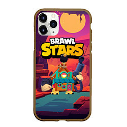 Чехол iPhone 11 Pro матовый Brawlstars 8bit ghost, цвет: 3D-коричневый