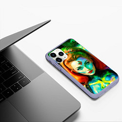 Чехол iPhone 11 Pro матовый Девушка киборг с рыжими волосами, цвет: 3D-светло-сиреневый — фото 2