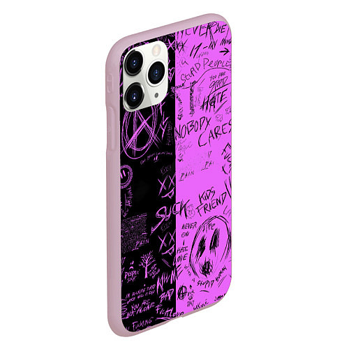 Чехол iPhone 11 Pro матовый Dead inside purple black / 3D-Розовый – фото 2