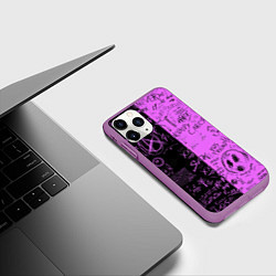 Чехол iPhone 11 Pro матовый Dead inside purple black, цвет: 3D-фиолетовый — фото 2