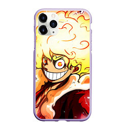 Чехол iPhone 11 Pro матовый Луффи 5 гир бог Ника - One Piece, цвет: 3D-светло-сиреневый