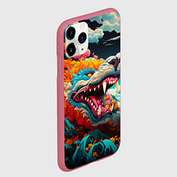 Чехол iPhone 11 Pro матовый Художественный дракон от нейросети, цвет: 3D-малиновый — фото 2