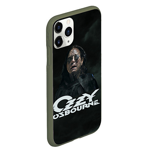 Чехол iPhone 11 Pro матовый Ozzy Osbourne dark rain / 3D-Темно-зеленый – фото 2