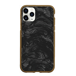 Чехол iPhone 11 Pro матовый Dark texture, цвет: 3D-коричневый