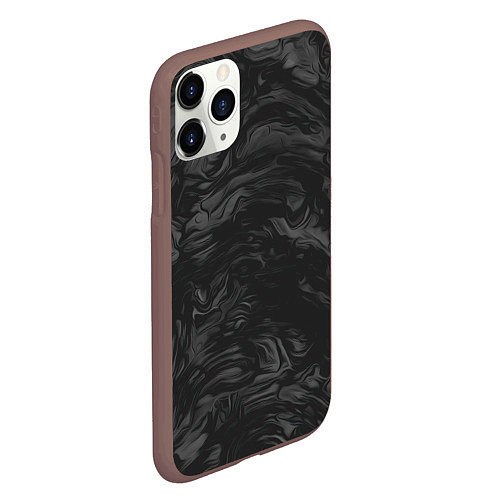 Чехол iPhone 11 Pro матовый Dark texture / 3D-Коричневый – фото 2