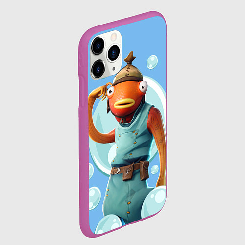Чехол iPhone 11 Pro матовый Карасьь из Фортнайт / 3D-Фиолетовый – фото 2