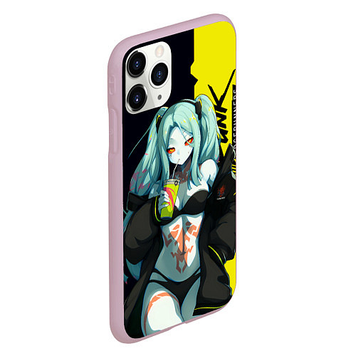 Чехол iPhone 11 Pro матовый Rebecca - Cyberpunk Edgerunners / 3D-Розовый – фото 2