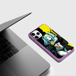 Чехол iPhone 11 Pro матовый Rebecca - Cyberpunk Edgerunners, цвет: 3D-фиолетовый — фото 2