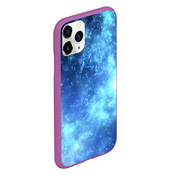 Чехол iPhone 11 Pro матовый Яркие звёзды в космосе, цвет: 3D-фиолетовый — фото 2