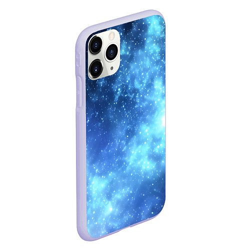 Чехол iPhone 11 Pro матовый Яркие звёзды в космосе / 3D-Светло-сиреневый – фото 2